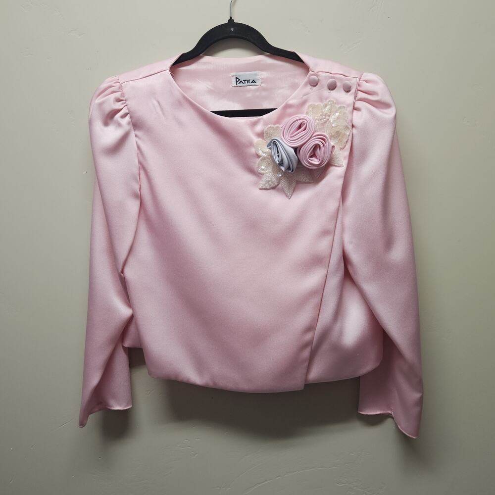 PINK & GRAY W FLOWER/ BEADS P0LY SATIN MOTHER /FORMAL SHEATH GOWN & JACKET S10